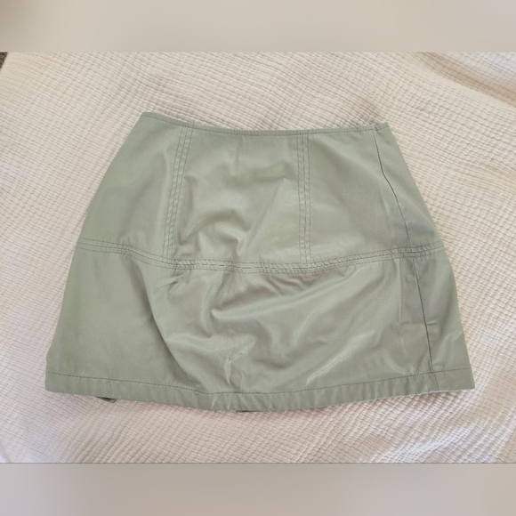 For Love And Lemons Buckled Mini Skirt | Size M | Green And Silver - Picture 2 of 5